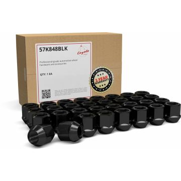 32 Pcs  M14x1.5 14x1.5 Thread OE Bulge Acorn 1" Long Lug Nuts Black 13/16" 21mm Hex Fits