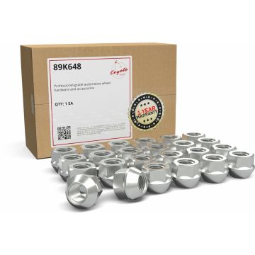 24 Pcs M14x1.5 14x1.5 Thread Open End Bulge Acorn 21mm 0.83" Long Lug Nuts Zinc 7/8" 22mm Hex Fits