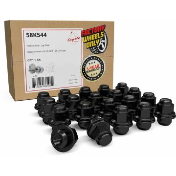 20 Pcs M12x1.25 12x1.25 Thread OEM Factory Style Lug Nuts 1.5" Long  Black 13/16" 21mm Hex 40224-JK00A 611-294 Fits Nissan Maxima | Murano | Pathfinder | Infiniti QX60