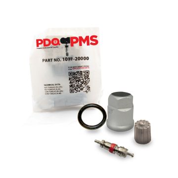TPMS Service Kits | 12 Pack | Nut Core Cap |  Fits Chevrolet Equivalent to 1077 | 20000 | Used for OE Sensors 25981210