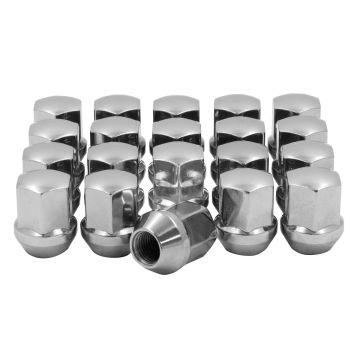 20 Pcs M14 x 1.5 14 x 1.5 OEM Style Lug Nuts  6509873AA | 611-331 | 6509-873AA 1.40" Long  Chrome 7/8" Hex Fits Chevy 2010+ Camaro | Dodge 2006+ Charger | 2008+ Challenger
