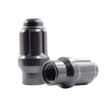 1 Pc 1/2" Thread ET Bulge Acorn (Extra Thread for Spacers) 1.57" Long Spline Lug Nut Black Chrome Spline Fits Ford Mustang 1965 to 2014 and Many Vintage Dodge Chevy Ford Vehicles