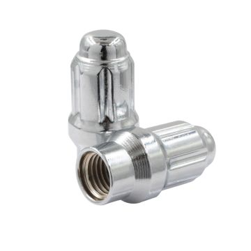 1 Pc 1/2" Thread ET Bulge Acorn (Extra Thread for Spacers) 1.57" Long Spline Lug Nut Chrome Spline Fits Ford Mustang 1965 to 2014 and Many Vintage Dodge Chevy Ford Vehicles
