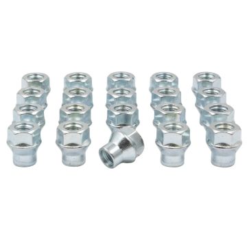 20 Pcs M14 x 2 14 x 2 Thread ET Bulge Acorn (Extra Thread for Spacers) 1.00" Long Lug Nuts Bright Zinc 3/4" 19mm Hex Fits 2000-02 Ford Expedition | 2000-02 Lincoln Navigator