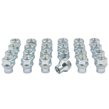 24 Pcs M14 2.0 14x2.0 Thread ET Bulge Acorn (Extra Thread for Spacers) 1.00" Long Lug Nut Bright Zinc 3/4" 19mm Hex Fits 2003-14 Ford Expedition Lincoln Navigator 2004-14 F150