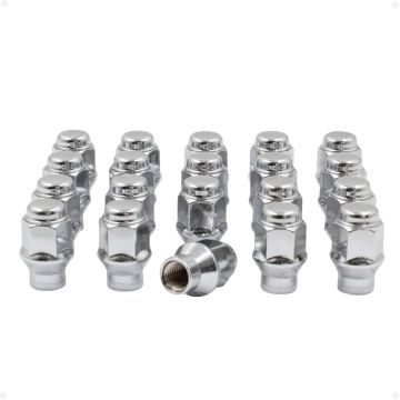 20 Pcs 1/2" Thread ET Bulge Acorn (Extra Thread for Spacers) 1.42" Long Lug Nut Chrome 3/4" 19mm Hex Fits Ford Mustang 1965 to 2014 and Many Vintage Dodge Chevy Ford Vehicles