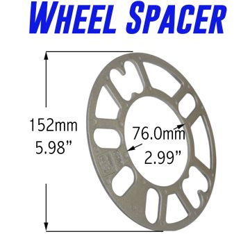 Wheel Spacer | Die Cast Aluminum | 4/5 Lug  [100mm/4.25  to 120mm/4.75  BC]  - 3mm or 1/8  Thick [2 Pack]