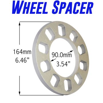 Wheel Spacer | Die Cast Aluminum | 5 Lug  [108mm/4.25  to 135mm/5.00  BC]  - 12mm or 1/2  Thick [4 Pack]