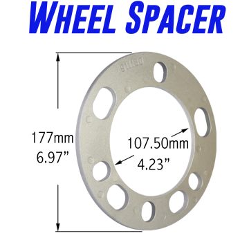 Wheel Spacer | Die Cast Aluminum | 5/6 Lug  [135mm/5.50  BC] - 6mm / 1/4  Thick [2 Pack]