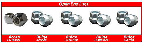 Coyote Accessories Open End Lug Nuts
